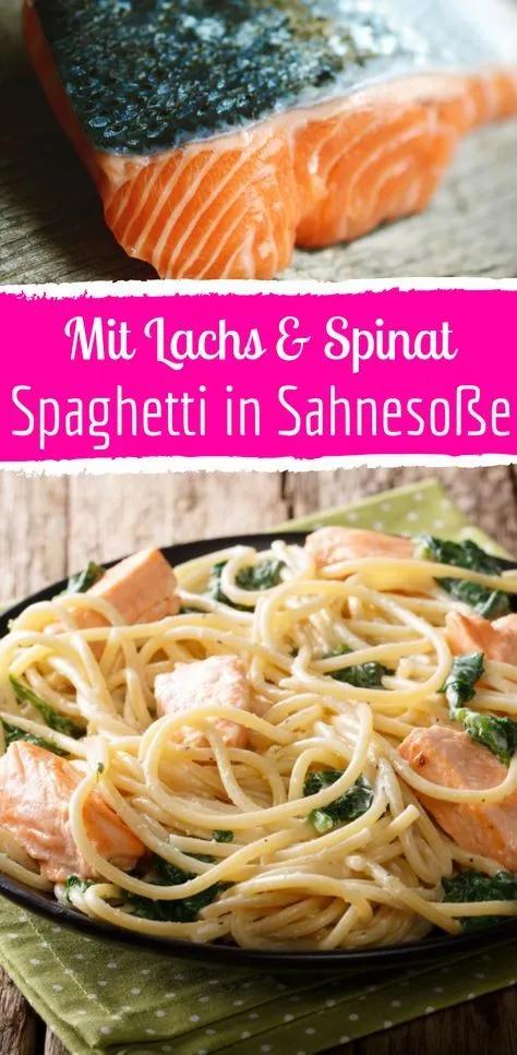 Spaghetti mit Lachs und Spinat in Sahnesoße Cauliflower Recipes ...