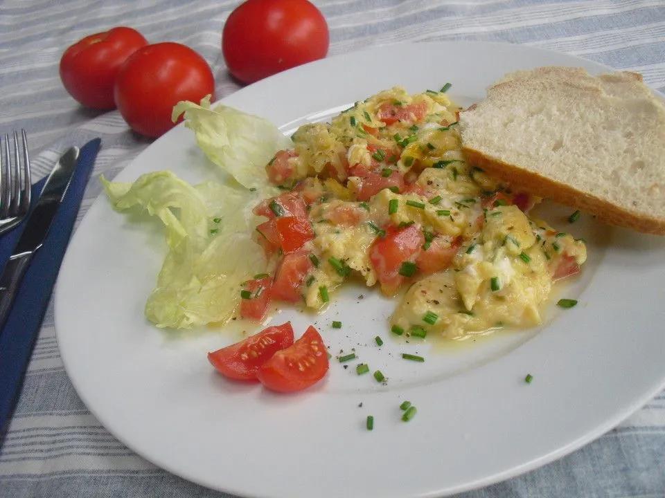 Rührei mit Tomaten und Käse von streifenhoernchen| Chefkoch | Rezept ...