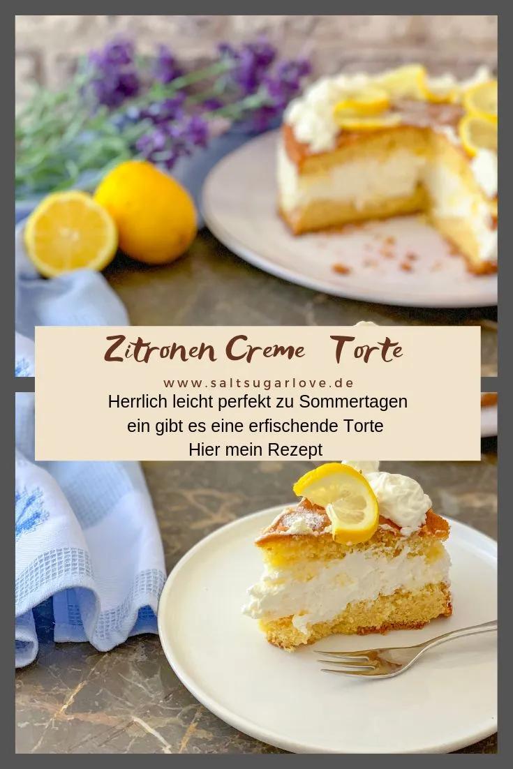 Einfache Zitronen Creme Torte - SaltSugarLove | Rezept | Zitronen creme ...