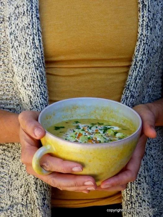 Seelenheil: sämige Grünkernsuppe | Grünkernsuppe, Suppe, Vegan kochen