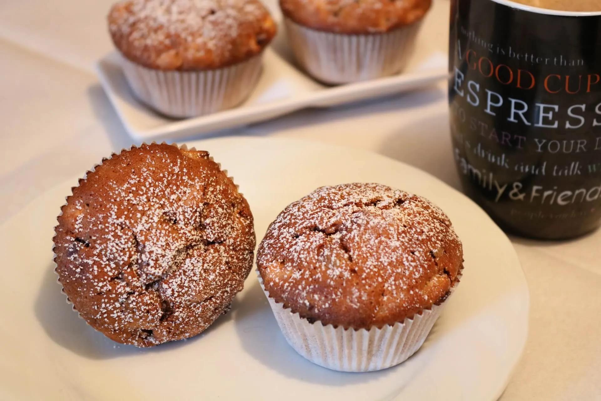 Apfel Nutella Muffins mit Schokoladen Raspeln - Zu Faul Zum Kochen?