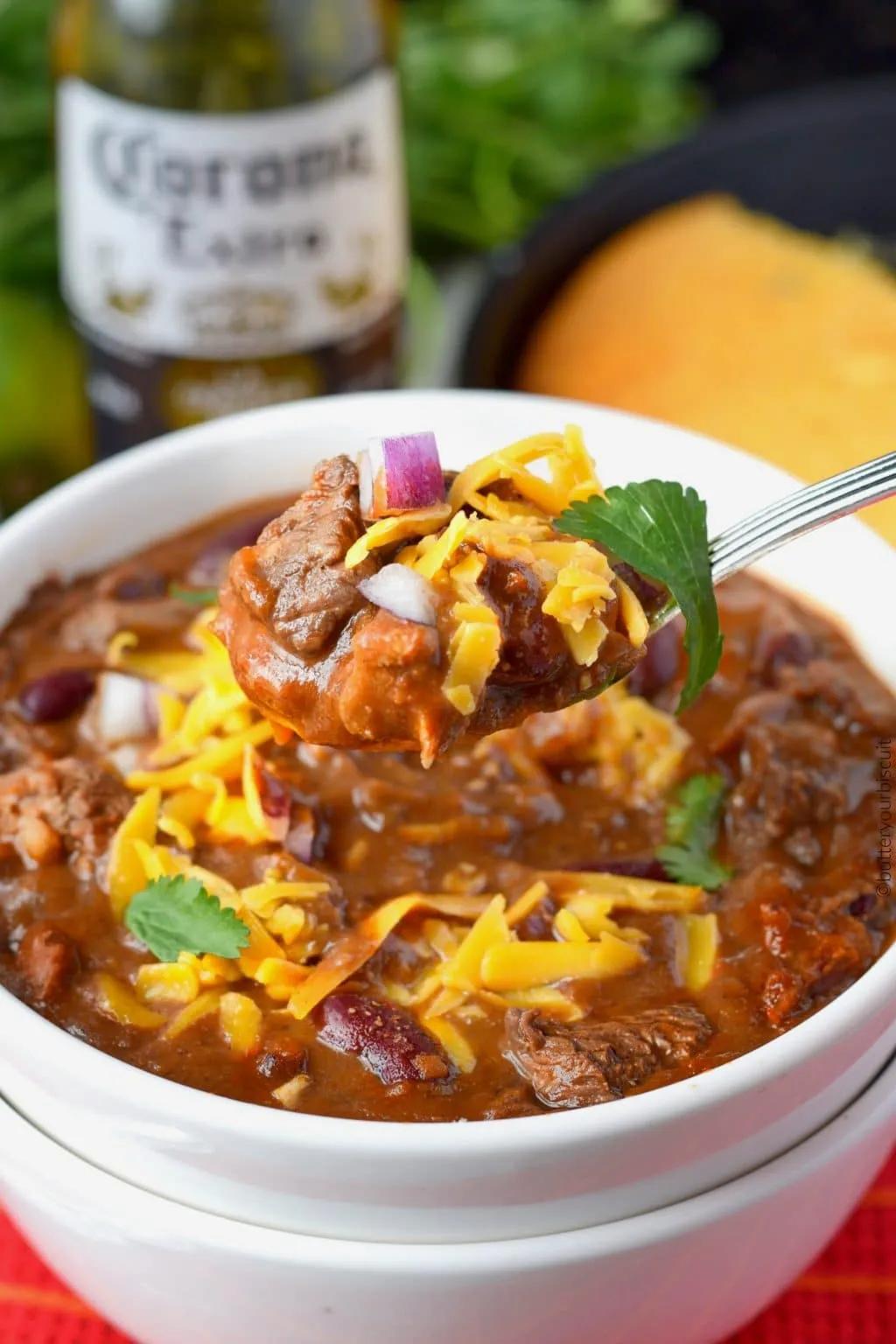 Ribeye Steak Chili Bean Recipe-Butter Your Biscuit