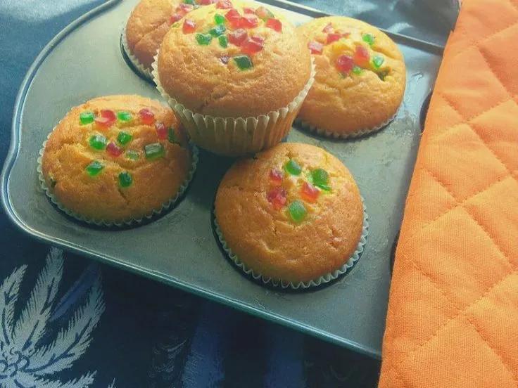 Eggless Orange Tutti frutti Muffins - Fruity Orange muffins with a ...