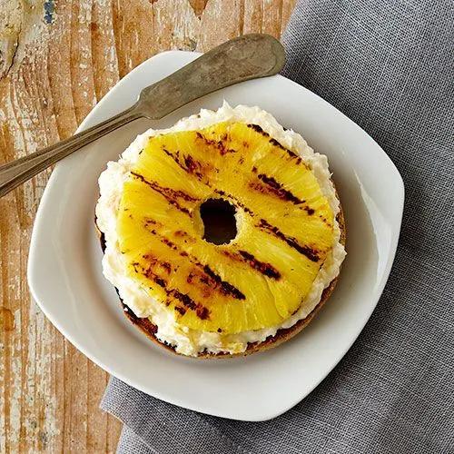 Tropical Cream Cheese topped with Grilled Pineapple | Recipe | Bagel ...