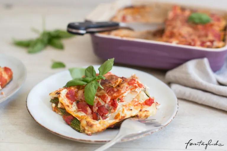 Die beste vegetarische Sommer-Lasagne mit Auberginen, Zucchini, Ricotta ...