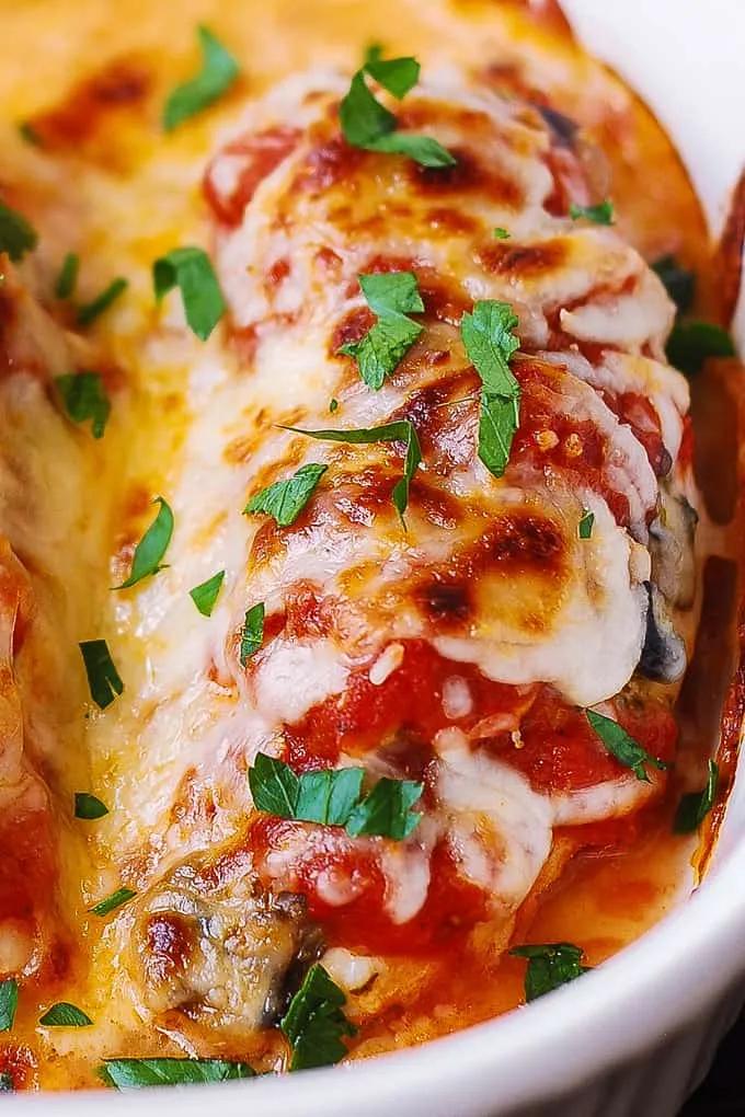 Easy Mozzarella Chicken with Mushrooms and Tomato Sauce - Our Healthy ...