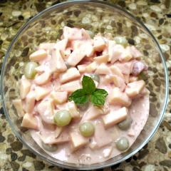 apfel trauben salat mit beeren joghurt dressing