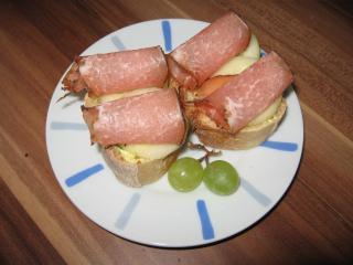 canapés mit lachsschinken