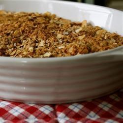 crumble mit Äpfeln und haferflocken