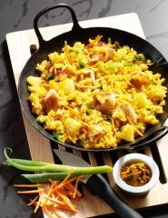 curry risotto mit huhn