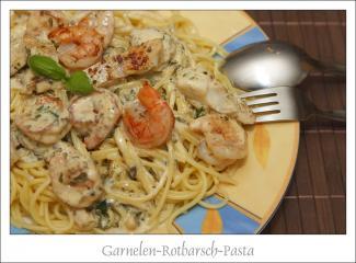 garnelen rotbarsch pasta