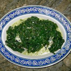 knoblauch spinat mit gorgonzola