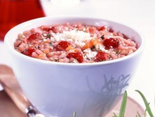 kürbis risotto mit getrockneten cranberries