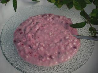 milchreis mit sojamilch und preiselbeeren