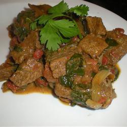 rindfleischcurry mit spinat