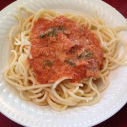 spaghetti mit räucherlachs