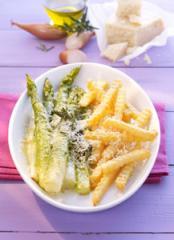 spargel amp amp frites mit trüffelöl und parmesan