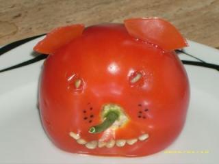 tomatentierchen dekoration für gemüseplatten