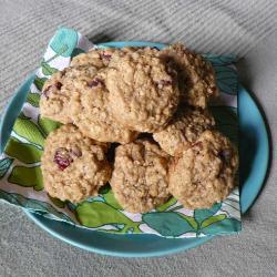 amerikanische gewürz cookies mit haferflocken und cranberries