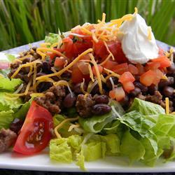 einfacher taco salat mit schwarzen bohnen