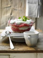 erdbeer rhabarber trifle mit limettenquark