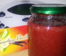 erdbeer rharbarber marmelade mit einem leichten ha