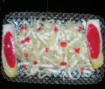 fenchel mozzarella salat an johannisbeersoße