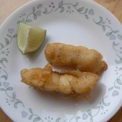 frittierter fisch mit bier tempura panade
