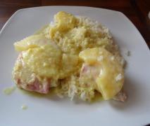 hawaii schnitzel mit risotto