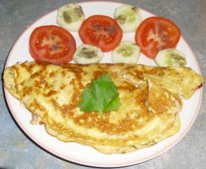 omelette mit geräucherter forelle