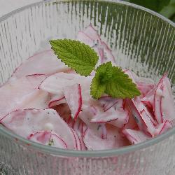radieschensalat mit cremigem kräuterdressing