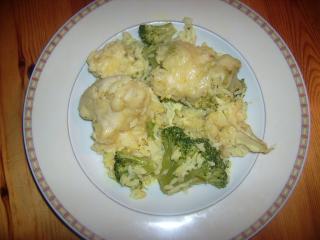 reis curry gratin mit broccoli und blumenkohl