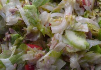 salat mit thunfisch und zwiebel