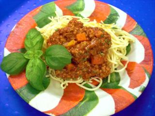 spaghetti bolognese mit rinderhackfleisch