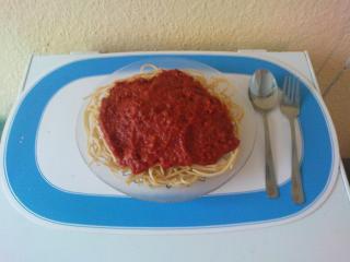 spaghetti mit corned beef sauce