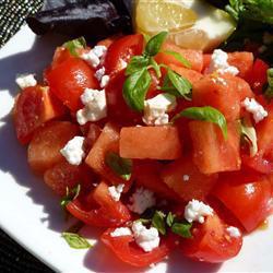 tomaten wassermelonen salat