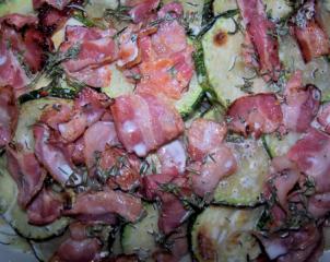 zucchini kartoffel gratin mit bacon