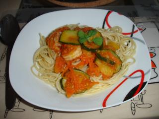 zucchini tomaten sauce mit sherry